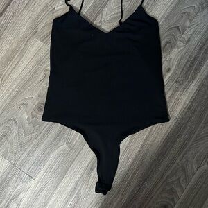 Black Women's Bodysuit see contour V neck